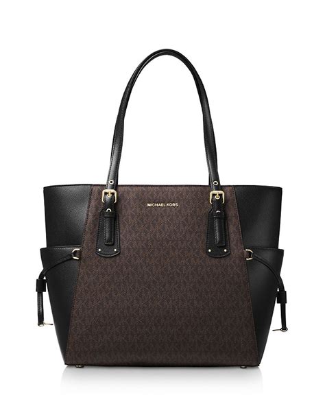 michael kors voyager east west tote- brown|signature sinclair east west tote.